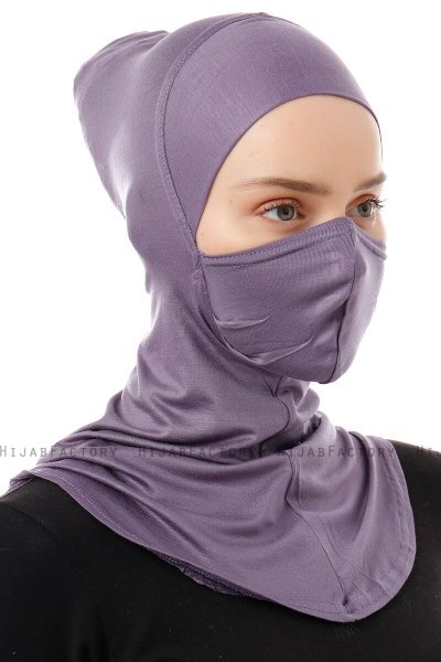 Damla - Bonnet Masque Ninja Hijab Violet