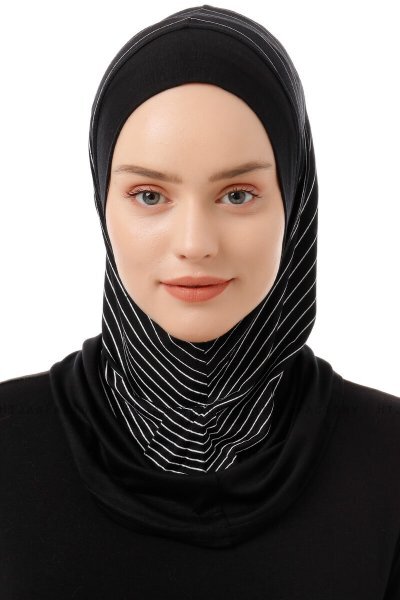 Babe Plain - Hijab Al Amira One-Piece Noir & Blanc