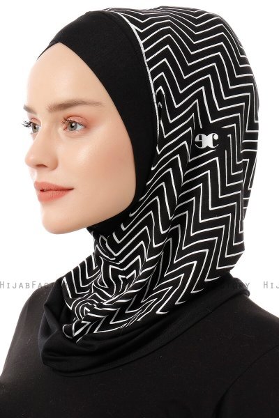 Silva Cross - Hijab Al Amira One-Piece Noir & Blanc