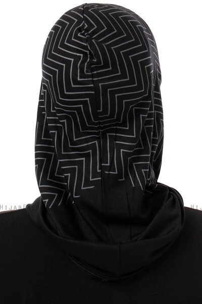 Silva Cross - Hijab Al Amira One-Piece Noir & Gris Clair