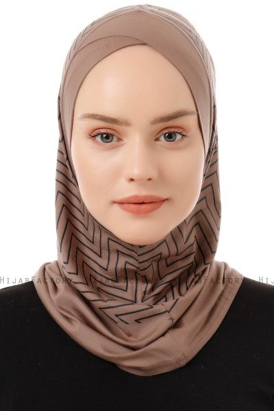 Silva Cross - Hijab Al Amira One-Piece Taupe Foncé