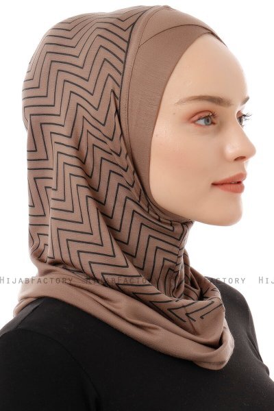 Silva Cross - Hijab Al Amira One-Piece Taupe Foncé