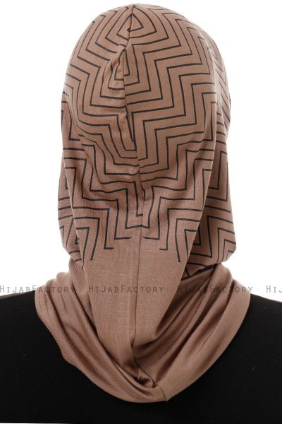 Silva Cross - Hijab Al Amira One-Piece Taupe Foncé