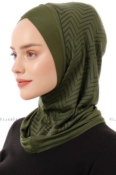 Silva Cross - Hijab Al Amira One-Piece Kaki