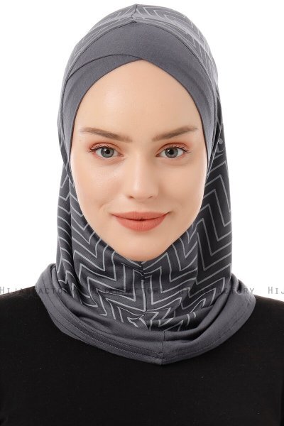 Silva Cross - Hijab Al Amira One-Piece Gris Foncé