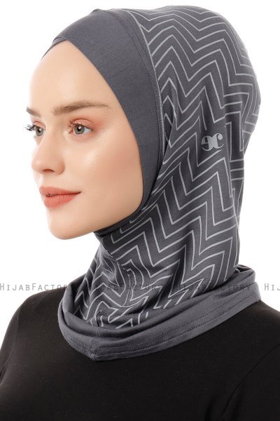 Silva Cross - Hijab Al Amira One-Piece Gris Foncé