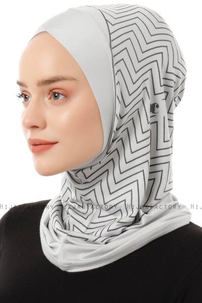 Silva Cross - Hijab Al Amira One-Piece Gris Clair