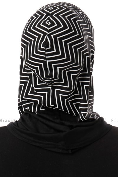 Silva Plain - Hijab Al Amira One-Piece Noir & Blanc