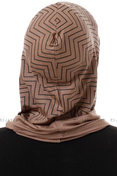 Silva Plain - Hijab Al Amira One-Piece Taupe Foncé