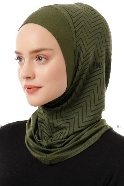 Silva Plain - Hijab Al Amira One-Piece Kaki