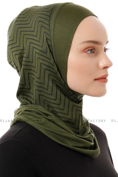 Silva Plain - Hijab Al Amira One-Piece Kaki