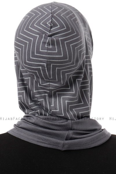 Silva Plain - Hijab Al Amira One-Piece Gris Foncé