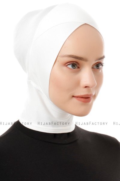 Elnara - Bonnet Cross Hijab Blanc