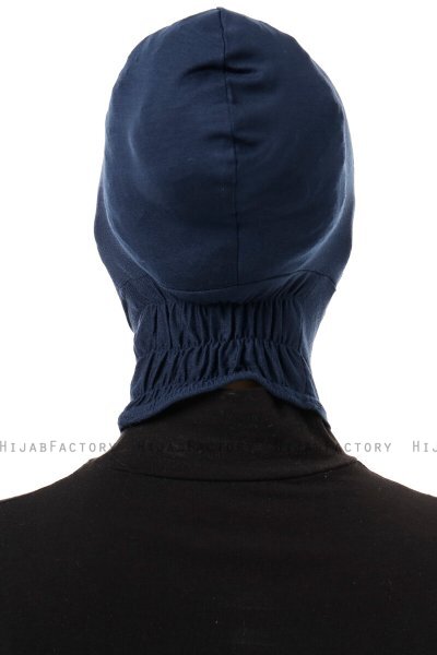 Elnara - Bonnet Cross Hijab Bleu Marin