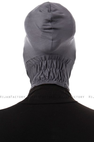 Elnara - Bonnet Cross Hijab Gris Foncé
