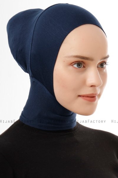 Elnara - Bonnet Plain Hijab Bleu Marin