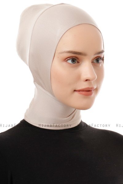 Elnara - Bonnet Plain Hijab Taupe Clair