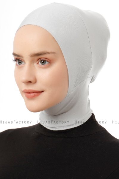 Elnara - Bonnet Plain Hijab Gris Clair