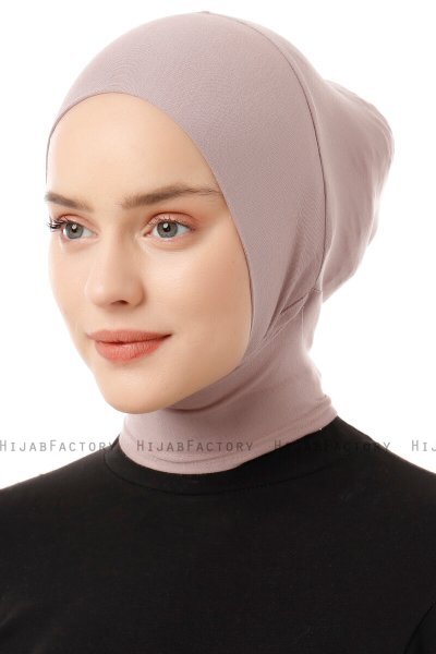 Elnara - Bonnet Plain Hijab Gris Pierre