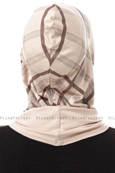 Ekose Plain - Hijab Al Amira One-Piece Taupe Clair