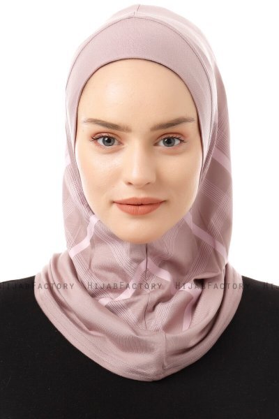 Ekose Plain - Hijab Al Amira One-Piece Gris Pierre