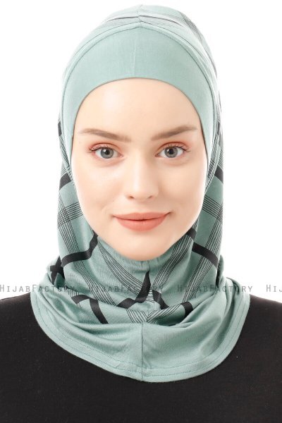 Ekose Plain - Hijab Al Amira One-Piece Vert