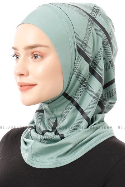 Ekose Plain - Hijab Al Amira One-Piece Vert