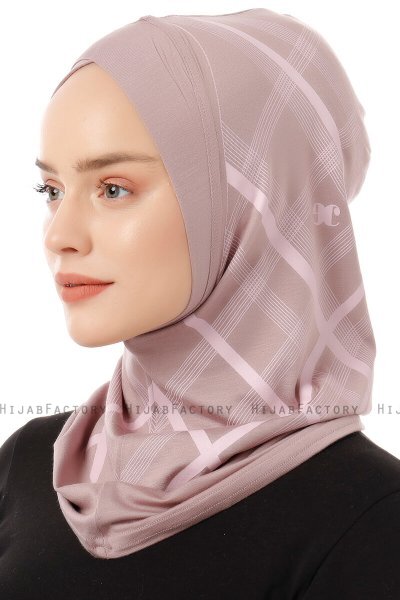 Ekose Cross - Hijab Al Amira One-Piece Gris Pierre