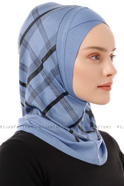 Ekose Cross - Hijab Al Amira One-Piece Indigo