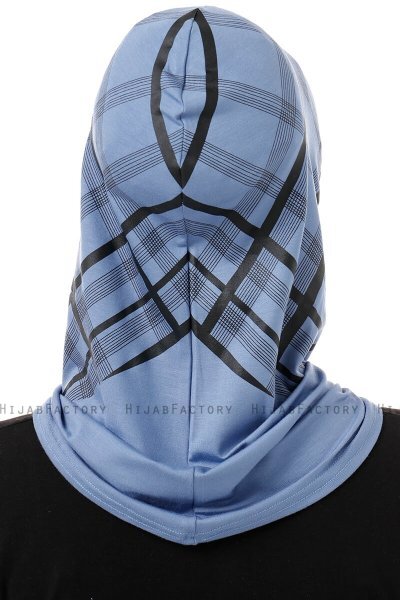 Ekose Cross - Hijab Al Amira One-Piece Indigo
