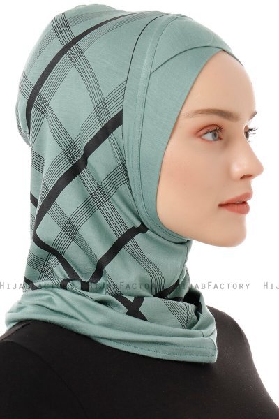 Ekose Cross - Hijab Al Amira One-Piece Vert