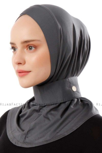 Ceren - Hijab Pratique Viscose Gris Foncé