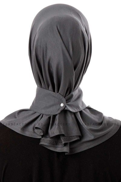 Ceren - Hijab Pratique Viscose Gris Foncé