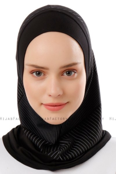 Wind Plain - Hijab Al Amira One-Piece Noir & Gris Clair