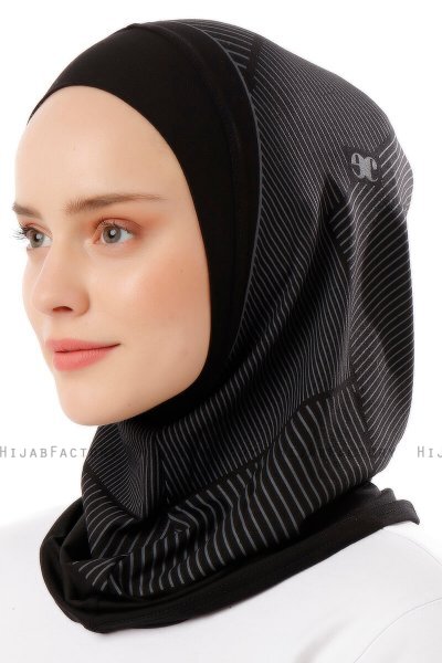 Wind Plain - Hijab Al Amira One-Piece Noir & Gris Clair