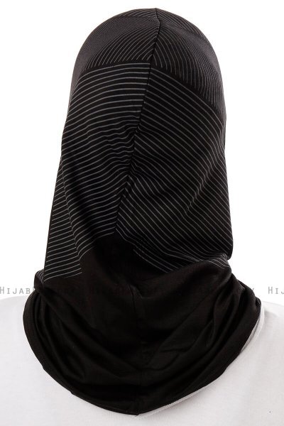 Wind Plain - Hijab Al Amira One-Piece Noir & Gris Clair