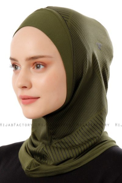 Wind Plain - Hijab Al Amira One-Piece Kaki