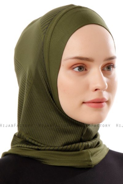 Wind Plain - Hijab Al Amira One-Piece Kaki
