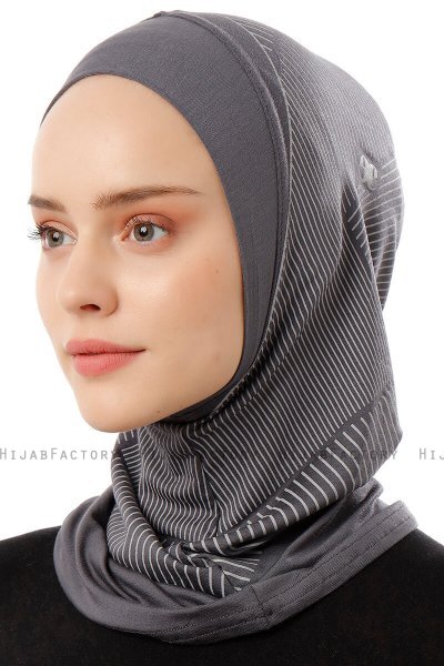 Wind Plain - Hijab Al Amira One-Piece Gris Foncé