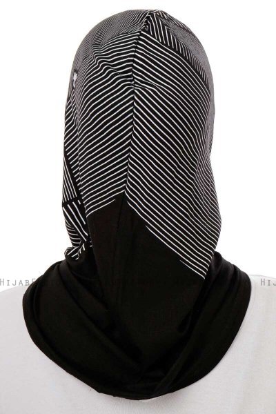 Wind Cross - Hijab Al Amira One-Piece Noir & Gris Clair