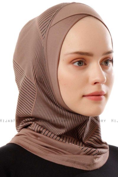 Wind Cross - Hijab Al Amira One-Piece Taupe Foncé