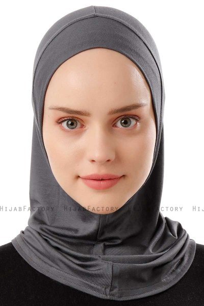 Logo Plain - Hijab Al Amira One-Piece Gris Foncé