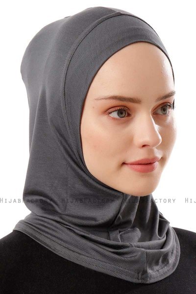 Logo Plain - Hijab Al Amira One-Piece Gris Foncé