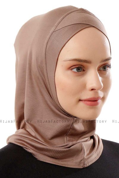 Logo Cross - Hijab Al Amira One-Piece Taupe Foncé