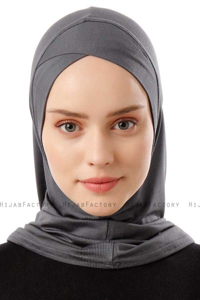 Logo Cross - Hijab Al Amira One-Piece Gris Foncé