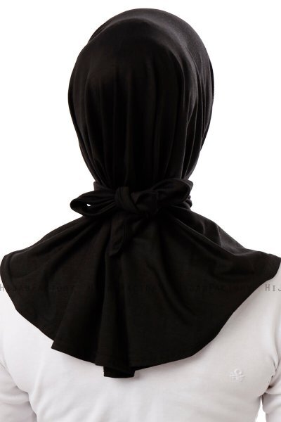 Sportif Plain - Hijab Pratique Viscose Noir & Gold