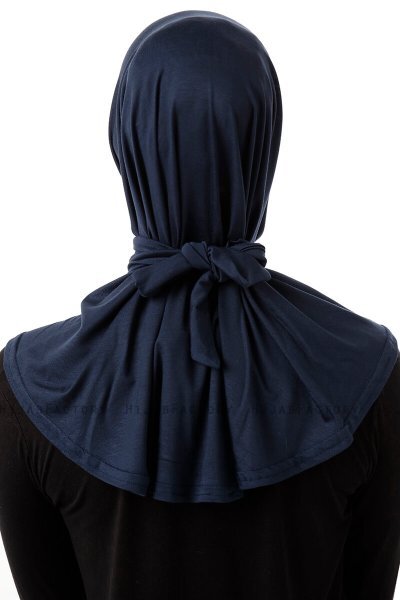 Sportif Plain - Hijab Pratique Viscose Bleu Marin