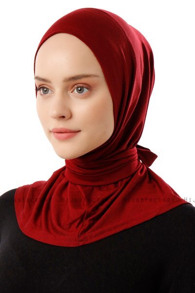 Sportif Plain - Hijab Pratique Viscose Bordeaux