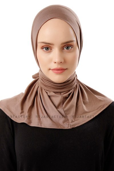 Sportif Plain - Hijab Pratique Viscose Taupe Foncé