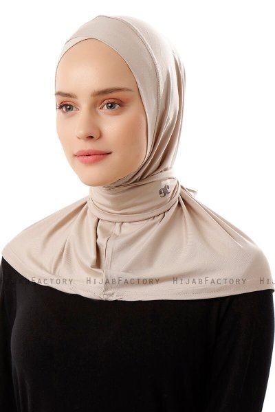 Sportif Cross - Hijab Pratique Viscose Taupe Clair